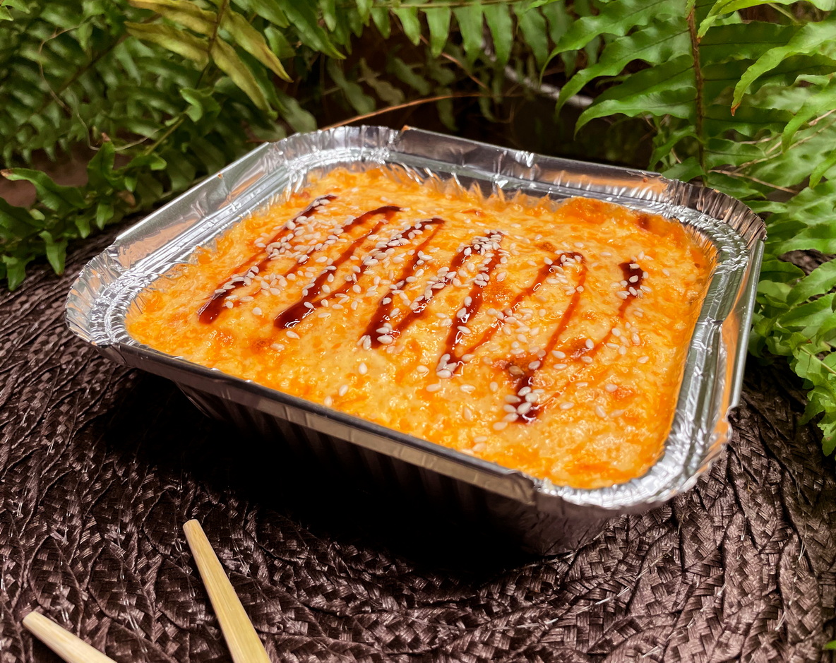 Сливочный рис с креветкой запеченный